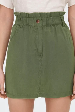 Only Falda Corta Algodon Verde Online