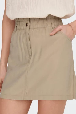 Only Falda Corta Algodon Beige Medio New