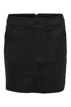 Only Falda Corta Antelina Negro Sale