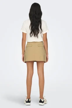 Only Falda Corta Cargo Amarillo Sale
