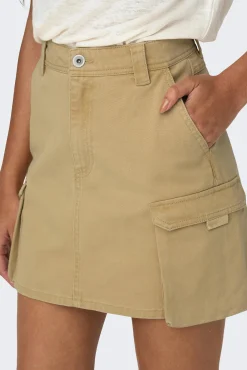 Only Falda Corta Cargo Amarillo Sale