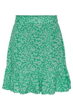 Pieces Falda Corta Con Volante. Verde Clearance