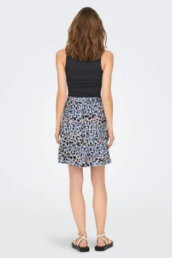 Only Falda Corta Cruzada Azul Medio Outlet