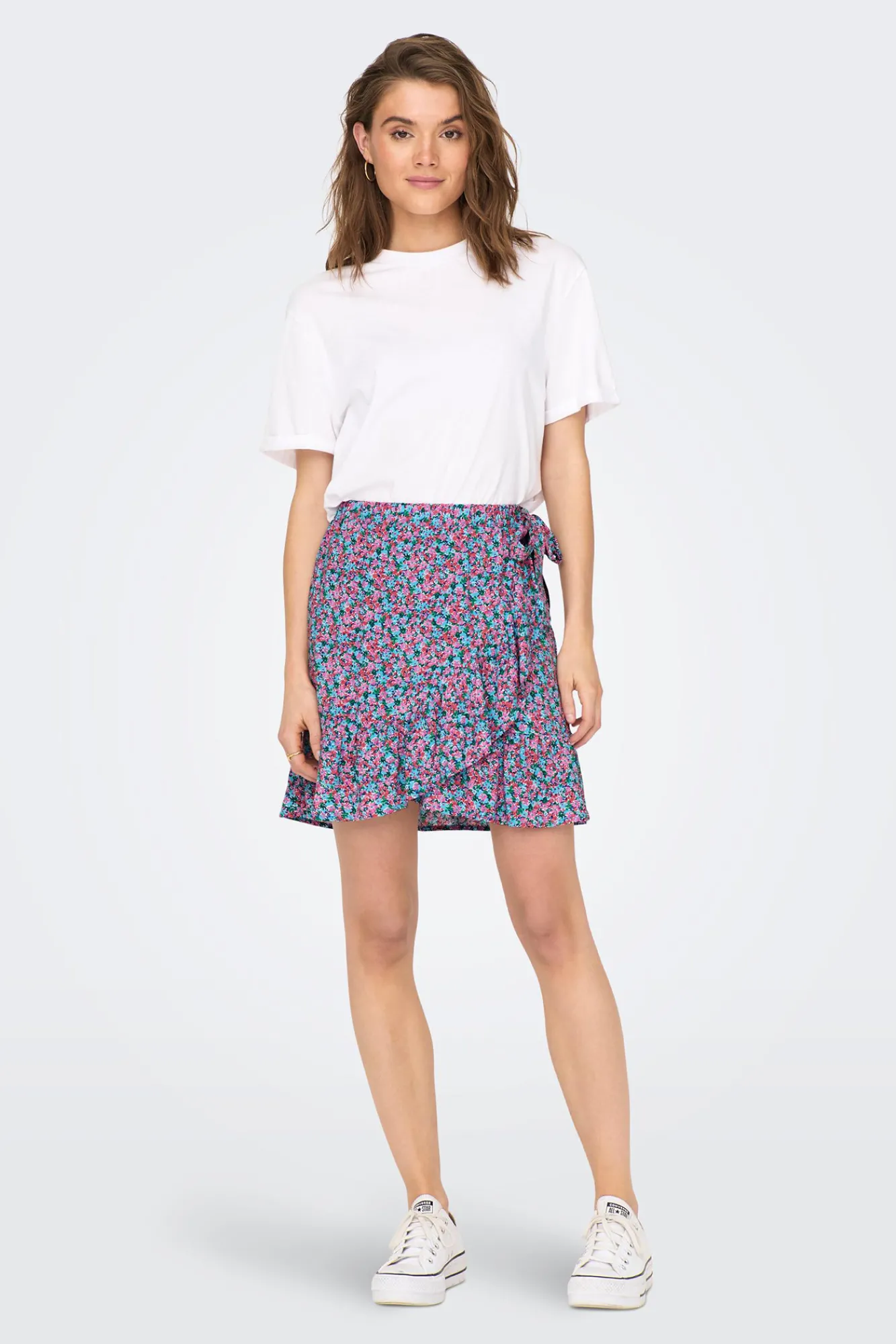Only Falda Corta Cruzada Azul Medio Outlet