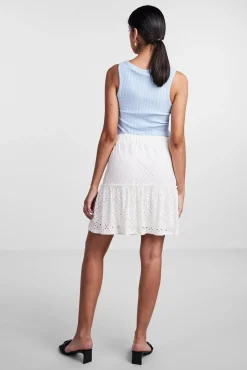 Pieces Falda Corta De Mujer Blanco Discount