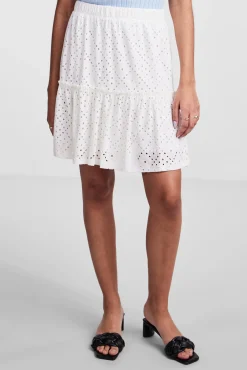 Pieces Falda Corta De Mujer Blanco Discount