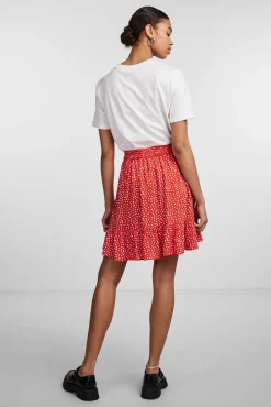 Pieces Falda Corta De Mujer Rojo New