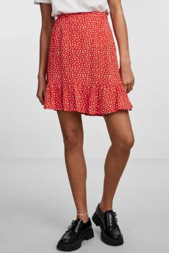 Pieces Falda Corta De Mujer Rojo New