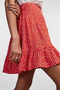 Pieces Falda Corta De Mujer Rojo New
