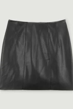 Pimkie Falda Corta De Polipiel Negro Hot