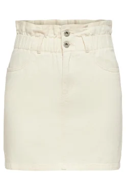 Only Falda Corta Denim Marron Medio Online