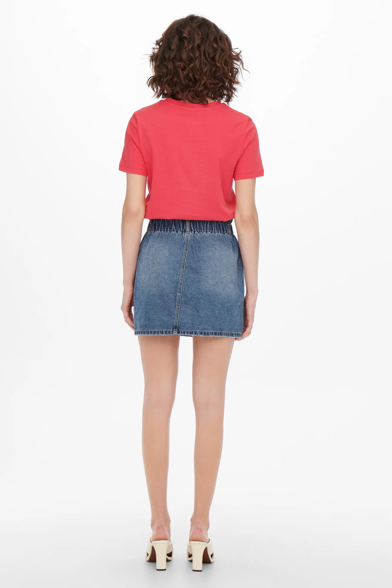 Only Falda Corta Denim Azul Medio Hot