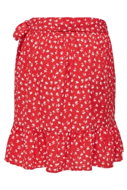 Only Falda Corta Fluida Rojo Sale