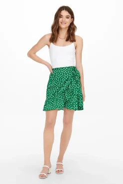 Only Falda Corta Fluida Verde Best