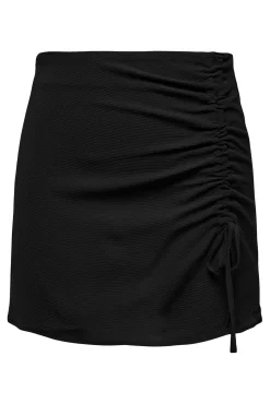 Only Falda Corta Fruncida Negro Clearance