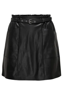 Only Falda Corta Polipiel Negro Online