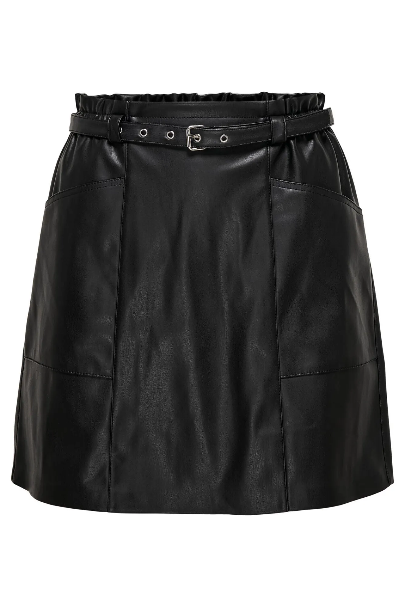 Only Falda Corta Polipiel Negro Online