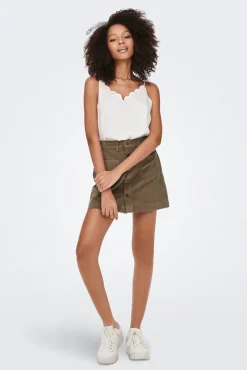 Only Falda De Pana Marron Medio Hot