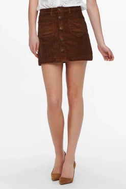 Only Falda De Pana Marron Oscuro Clearance