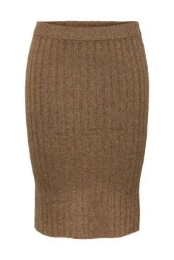 Pieces Falda De Punto Gris Medio New