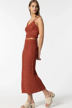 Tiffosi Falda De Punto Midi Naranja Clearance