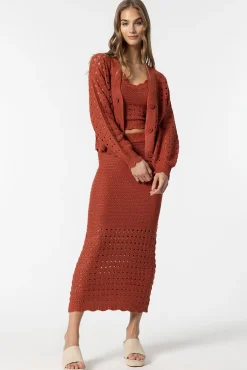 Tiffosi Falda De Punto Midi Naranja Clearance