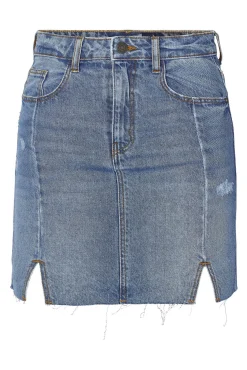 Noisy May Falda Denim Corta Azul Medio