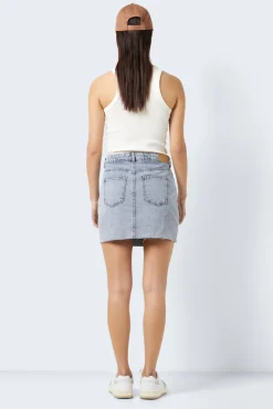 Noisy May Falda Denim Corta Azul Claro Hot