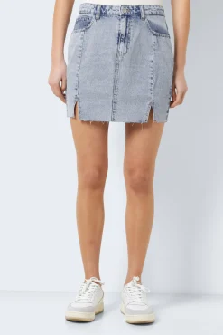 Noisy May Falda Denim Corta Azul Claro Hot