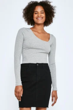 Noisy May Falda Denim Mini Negro Hot
