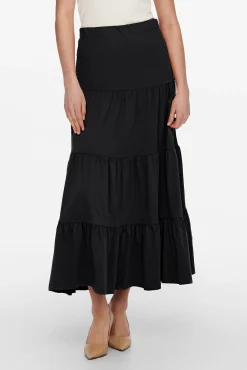 Only Falda Larga Negro Sale