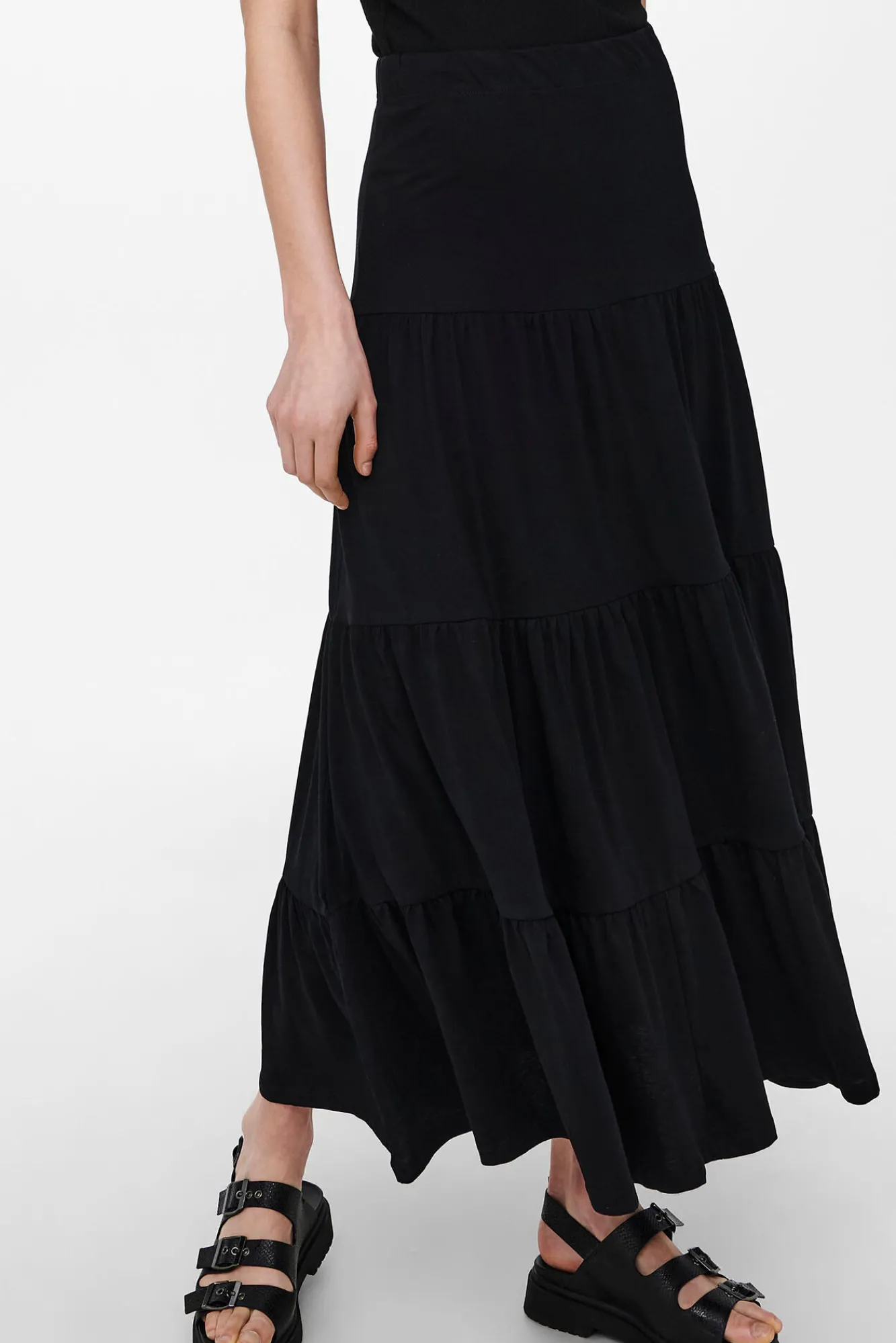 Only Falda Larga Negro Sale