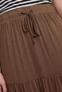 Pieces Falda Larga Con Cierre En Forma De Lazo. Marron Medio Best