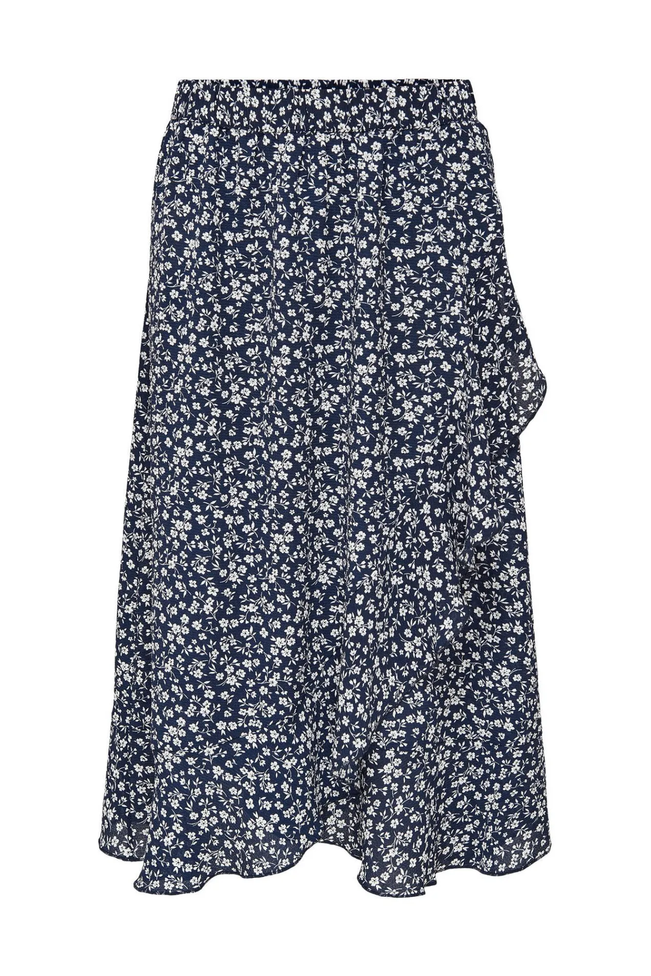 Only Falda Larga Cruzada Azul Medio Discount