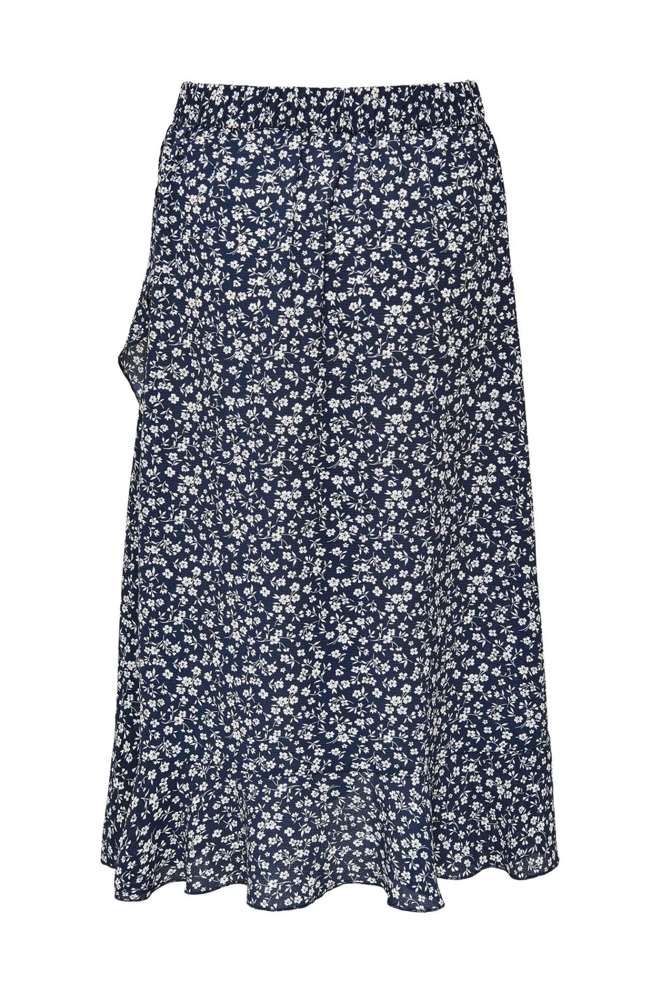 Only Falda Larga Cruzada Azul Medio Discount
