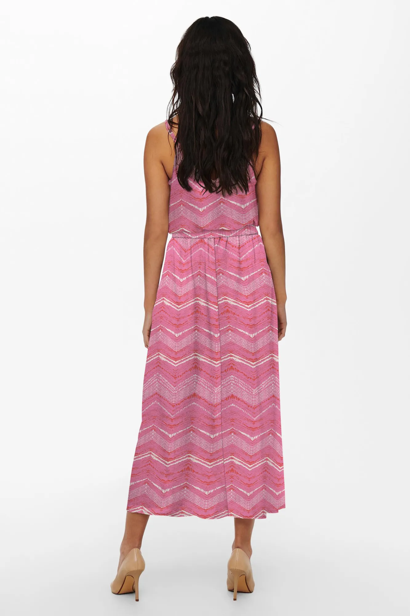 Only Falda Larga Estampada Rosa