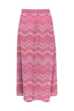 Only Falda Larga Estampada Rosa