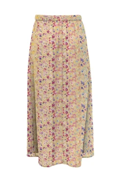 Only Falda Larga Estampada Amarillo Discount