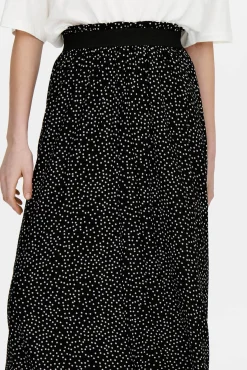 Only Falda Larga Estampada Cintura Elastica Negro Hot