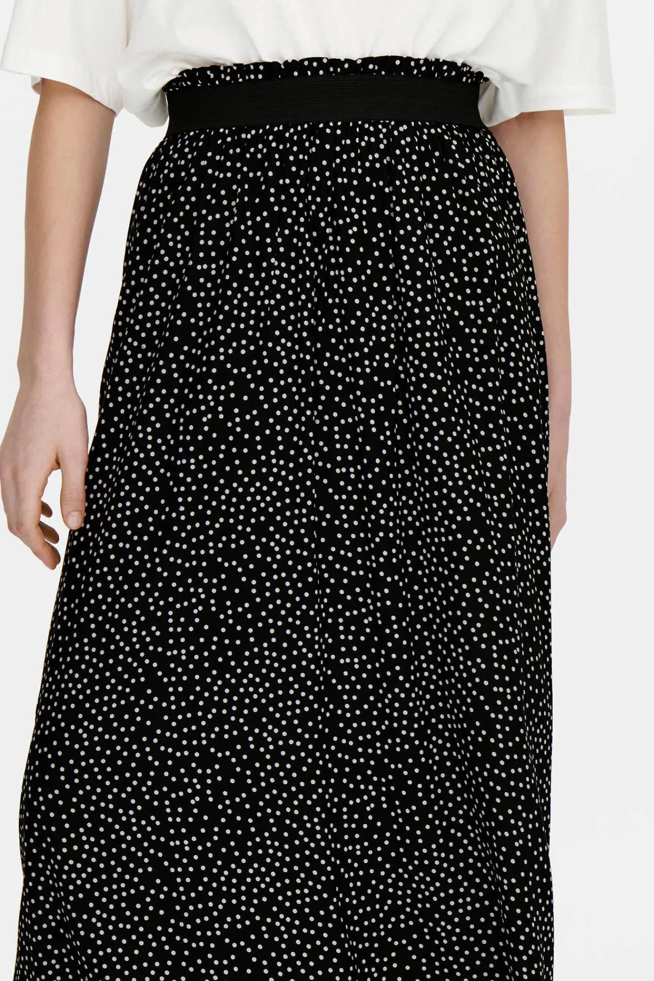 Only Falda Larga Estampada Cintura Elastica Negro Hot