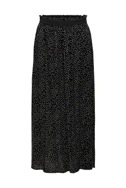 Only Falda Larga Estampada Cintura Elastica Negro Hot