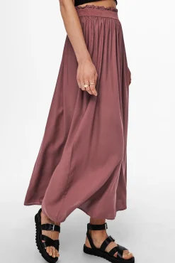 Only Falda Larga Holgada Con Cintura Elastica Rosa Clearance