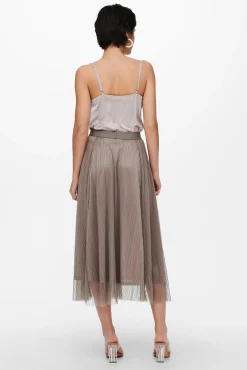 Only Falda Larga Tul Gris Medio Hot