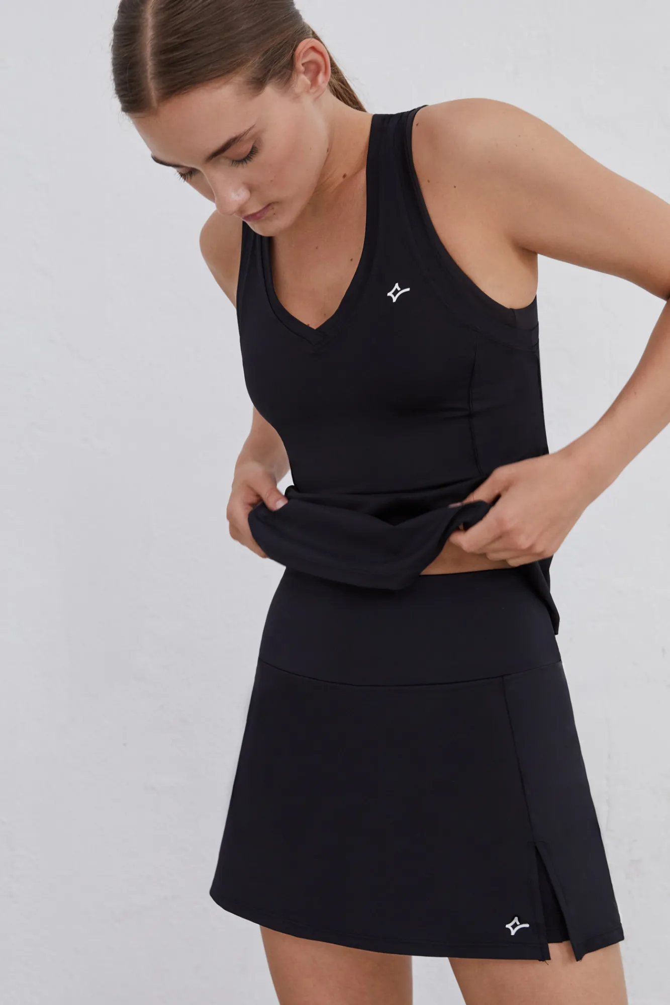 Dash and Stars Falda Malla Interior Negro Hot