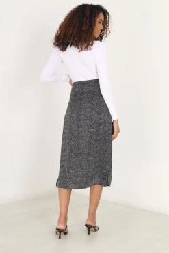 Brave Soul Falda Maxi Con Print De Puntos Negro Discount