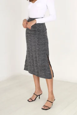 Brave Soul Falda Maxi Con Print De Puntos Negro Discount