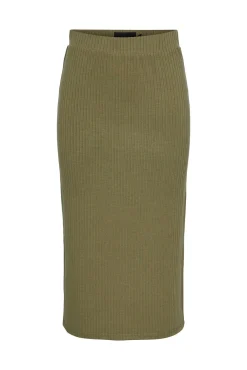 Pieces Falda Midi Verde