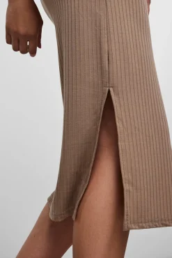 Pieces Falda Midi Marron Hot