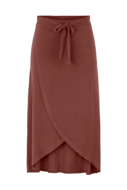 Pieces Falda Midi Con Cierre En Forma De Lazo. Rojo Best