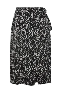 Pieces Falda Midi Cruzada. Negro New